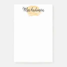 先生名を追加シンプルミニマルオレンジ色 ポストイット