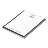 先生名エレガント引用文モダン黒枠 ノートパッド (回転)