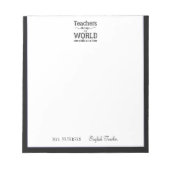 先生名エレガント引用文モダン黒枠 ノートパッド (正面)