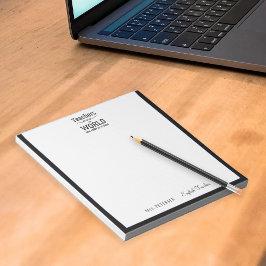 先生名エレガント引用文モダン黒枠 ノートパッド