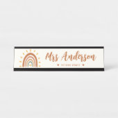 先生名カスタムグレードBohoレインボーサン デスクネームプレート (正面)