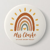 先生名カスタムグレードBohoレインボーサン 缶バッジ (正面)
