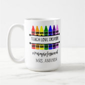 先生名カスタム先生感謝の日ギフト コーヒーマグカップ (左)