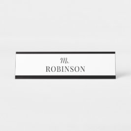 先生名シンプル最小主義 デスクネームプレート