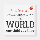 先生名タイポグラフィスクリプト引用文 マグネット (正面)