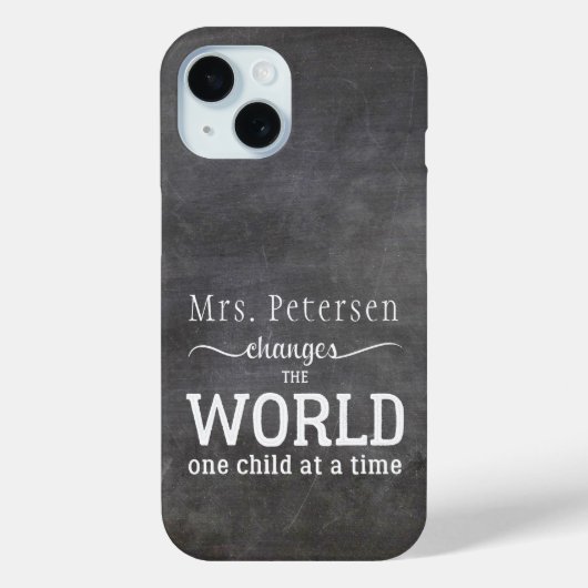 先生名タイポグラフィ引用文白黒 Case-Mate iPhoneケース (裏面)