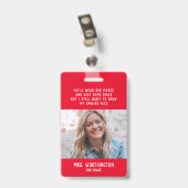 先生名バッジと写真 バッジ (裏面 （クリップ付）)