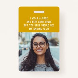 先生名バッジ（写真付き） -黄 バッジ