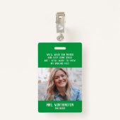 先生名バッジ(緑) バッジ (裏面クリップ)