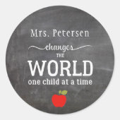 先生名パーソナライズされた引用文 ラウンドシール (正面)
