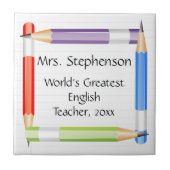 先生名プラークまたは素晴らし先生賞コースター タイル (正面)
