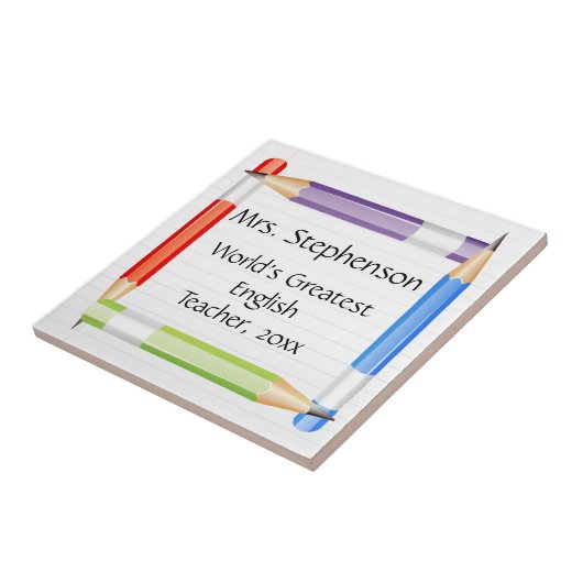 先生名プラークまたは素晴らし先生賞コースター タイル (側面)