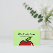 先生名刺テンプレート（赤いリンゴ） 名刺 (スタンド正面)