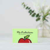 先生名刺テンプレート（赤いリンゴ） 名刺 (スタンド正面)