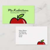 先生名刺テンプレート（赤いリンゴ） 名刺 (正面/裏面)