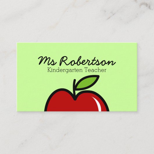 先生名刺テンプレート（赤いリンゴ） 名刺 (正面)