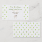 先生名刺-緑のアップルパターン 名刺 (正面/裏面)