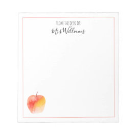 先生名前をカスタムするギフト水カラーAppleメモ帳 ノートパッド