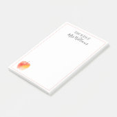 先生名前をカスタムする贈答用水彩アップルノート ポストイット (アングル)