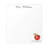 先生名学校水彩赤りんご ノートパッド (正面)