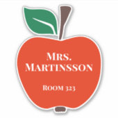 先生名室番号レッドグリーンアップル シール (正面)