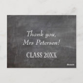 先生名感謝してい白タイポグラフィ黒板 ポストカード (裏面)