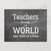 先生名感謝してい白タイポグラフィ黒板 ポストカード (正面)