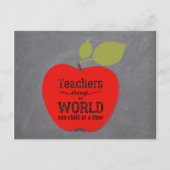 先生名感謝していyou red apple chalkboard ポストカード (正面)