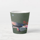 先生名抽象芸術アート カフェラテマグ (正面)