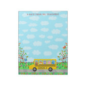 先生名教室かわいい動物たちスクールバス ノートパッド (回転)