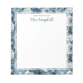 先生名水色ブルーバラ ノートパッド (正面)