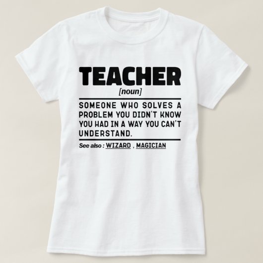 先生名詞定義インストラクター 感動的 Tシャツ (デザイン正面)