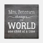 先生名黒板白タイポグラフィ引用文 マグネット (正面)