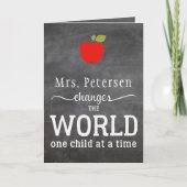 先生名blackboardホワイトタイポグラフィ引用文 サンキューカード (正面)