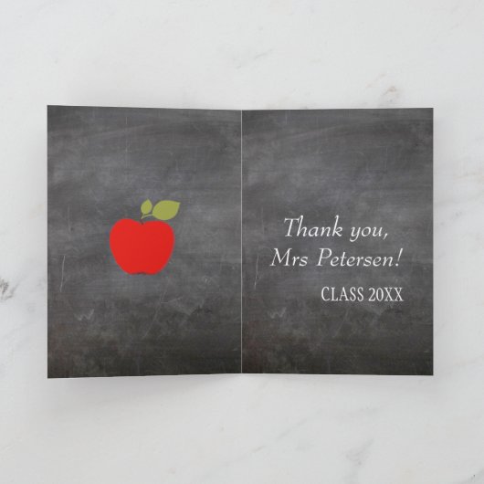 先生名blackboardホワイトタイポグラフィ引用文 サンキューカード (内部)