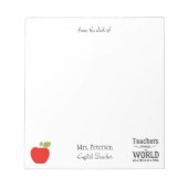 先生名red apple引用文のデスクから ノートパッド (正面)