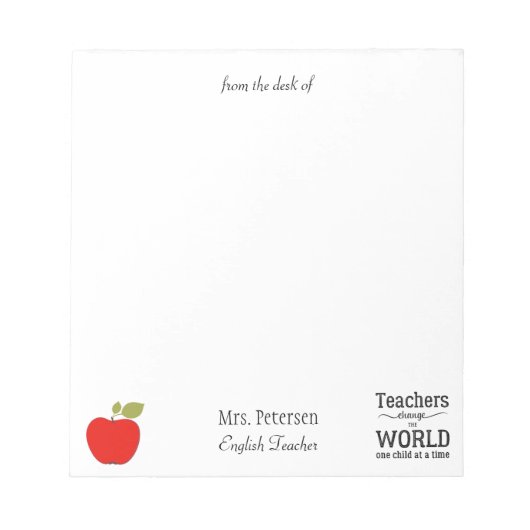 先生名red apple引用文のデスクから ノートパッド (正面)