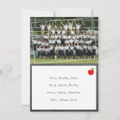 先生名Red Apple Blackboard写真ありがとう サンキューカード (裏面)