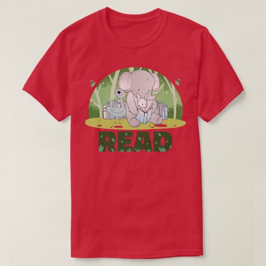 先生図書読書部象鳩Bo Tシャツ (デザイン正面)