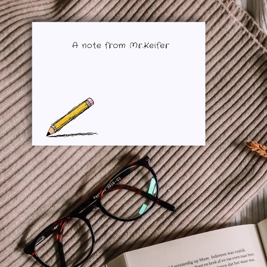 先生図解入りの、写真付きのシンプル鉛筆 ポストイット