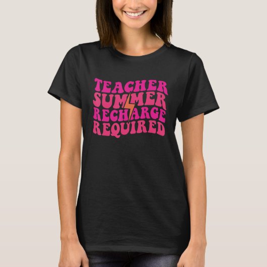 先生夏の再充電が必要な最後の日 Tシャツ (正面)
