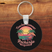 先生夏の再充電が必要な最終日の学校 キーホルダー (正面)