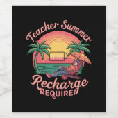 先生夏の再充電が必要な最終日の学校 ワインラベル (シングルラベル)