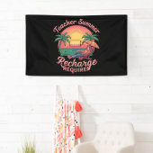 先生夏の再充電が必要な最終日の学校 横断幕 (インサイチュ)