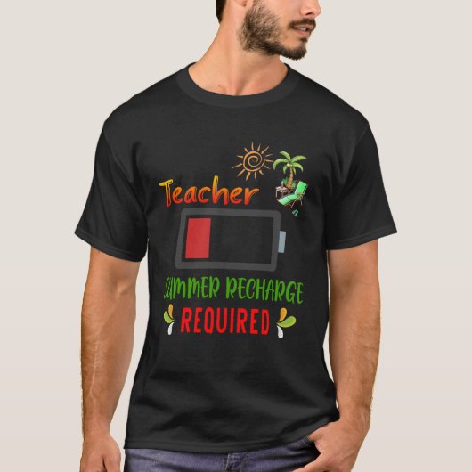 先生夏の再充電が必要 Tシャツ (正面)