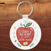 先生大きなハートのApple Keychainギフトを取る キーホルダー (正面)