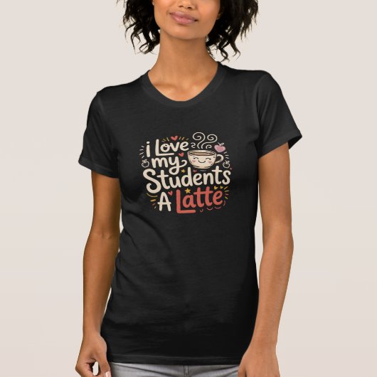 先生大好きラテアート カワイイ先生のコーヒーパン Tシャツ (正面)