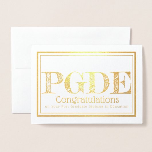 先生大学院教育学修士課程修了 箔カード (封筒付き正面)