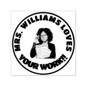 先生好き職場カスタム顔写真 セルフインキングスタンプ (デザイン)