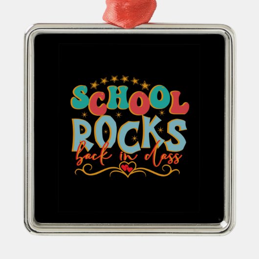 先生学校の授業のロック メタルオーナメント (正面)